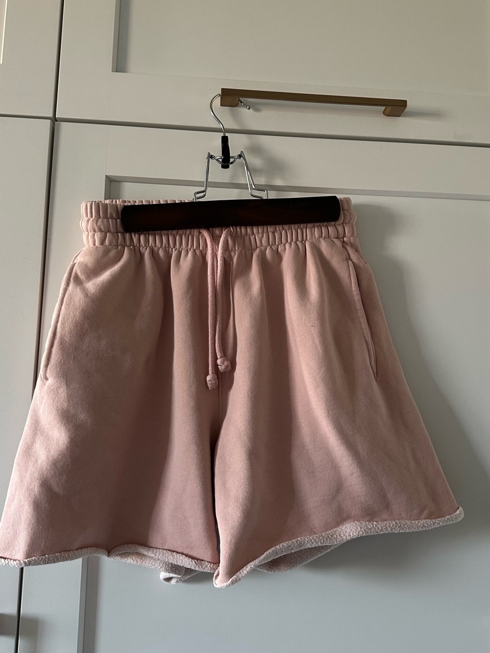 TNA Light Pink Terry Drawstring Athletic Shorts